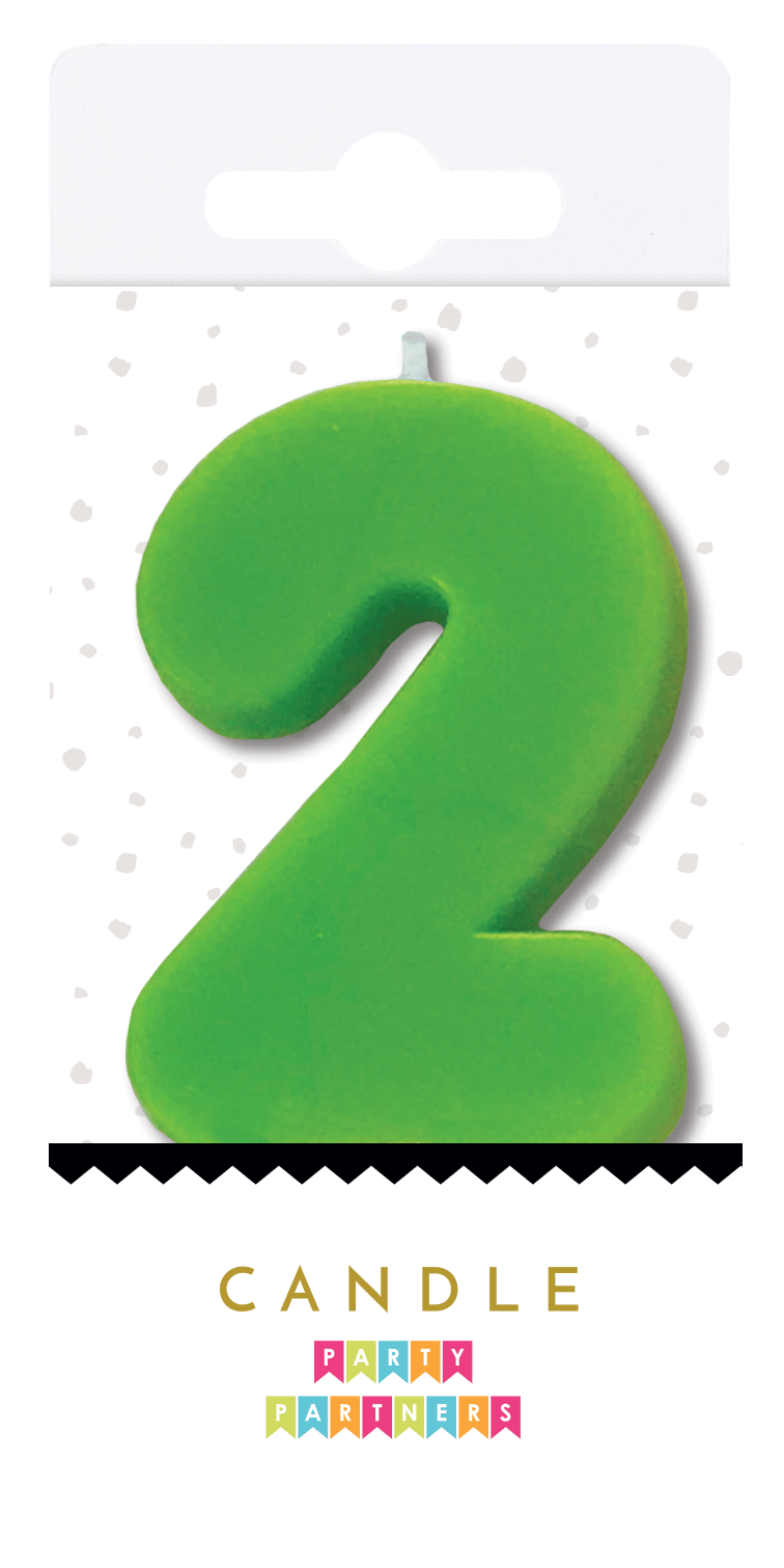 Neon number 0 candle from Party Partners, colorful LED candle for celebrations, glowing number zero for special occasions.